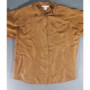 The Limited Brown Satin Button Up Shirt Women’s M Polished Workcore Retro